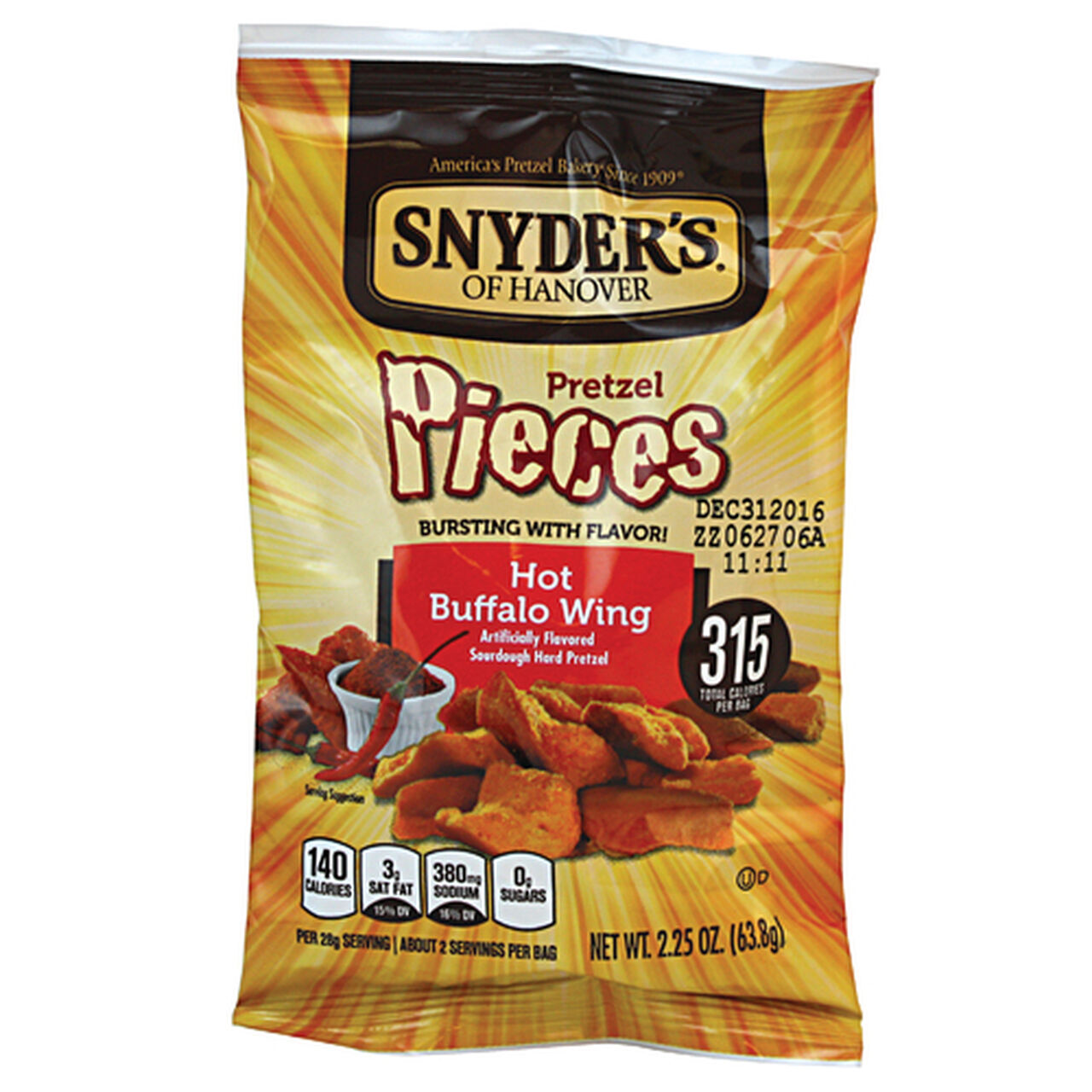 Snyder's Hot Buffalo Wing Pretzel Pieces 2.25 oz image number 0
