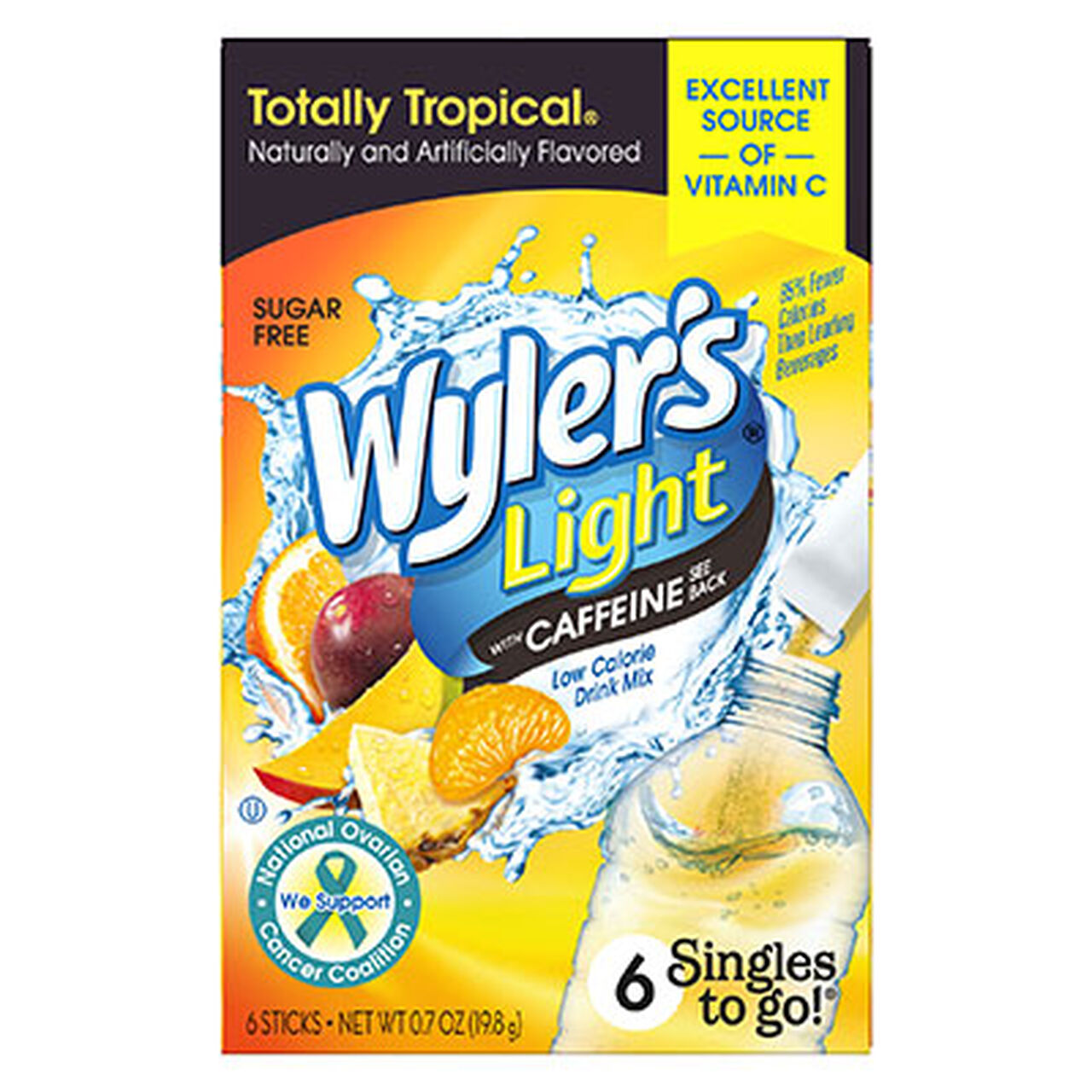 Wylers Light w/Caffeine Totally Tropical Singles To-Go 6ct image number 0