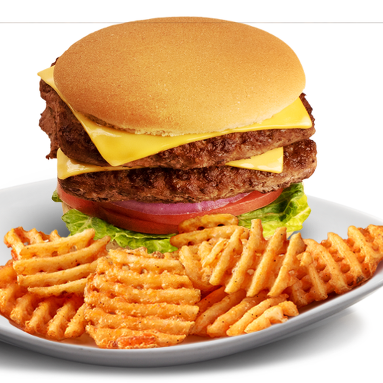 Double Cheeseburger & Waffle Fries